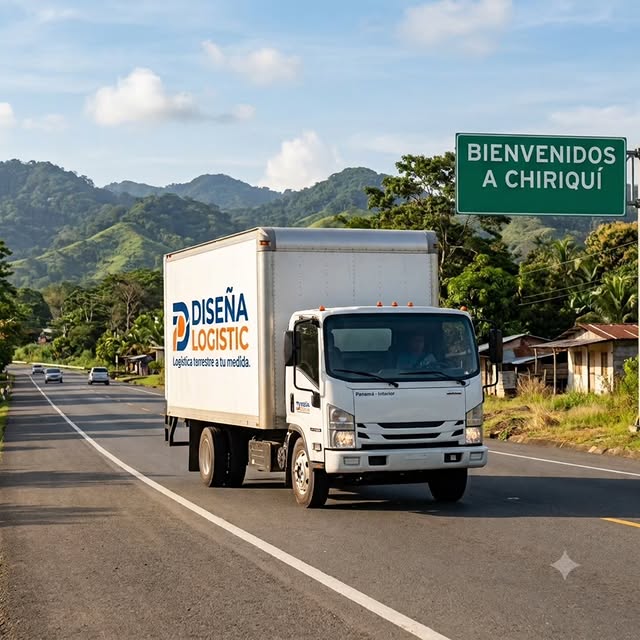 Camión de Dizeña Logistics en carretera de Panamá rumbo a Chiriquí